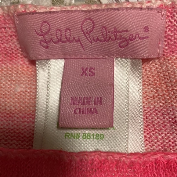 Lilly Pulitzer Camilla Stripe 100% linen Top XS - Picture 3 of 5